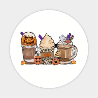 All Jacked up on Caffeine Fall Coffee Latte Halloween Design Magnet